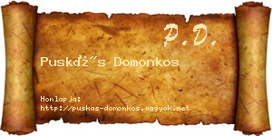 Puskás Domonkos névjegykártya