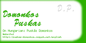 domonkos puskas business card